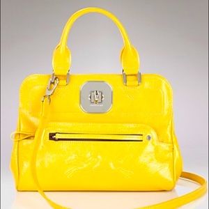 LONGCHAMP Gatsby Verni Satchel Crossbody - Yellow Patent Leather